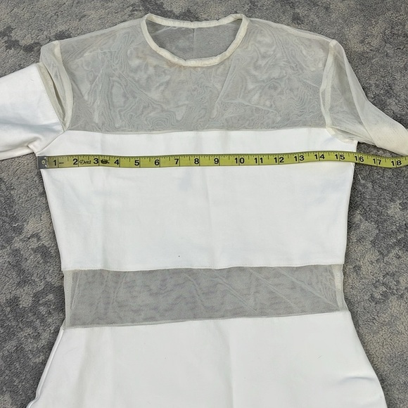 Israella Kobla Mutu Dress Mini Sheer Mesh White Long Sleeve Bridal Bachelorette - Picture 7 of 14